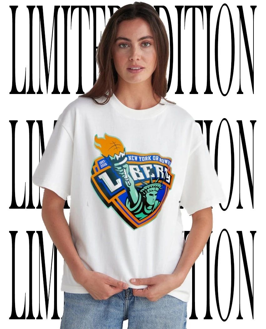 New York or nowhere 1997-2026 New York Liberty logo shirt Unisex T-shirt, Sweatshirt, Hoodie, Long Sleeve Tee - T-Shirt, Sweatshirt, Hoodie
