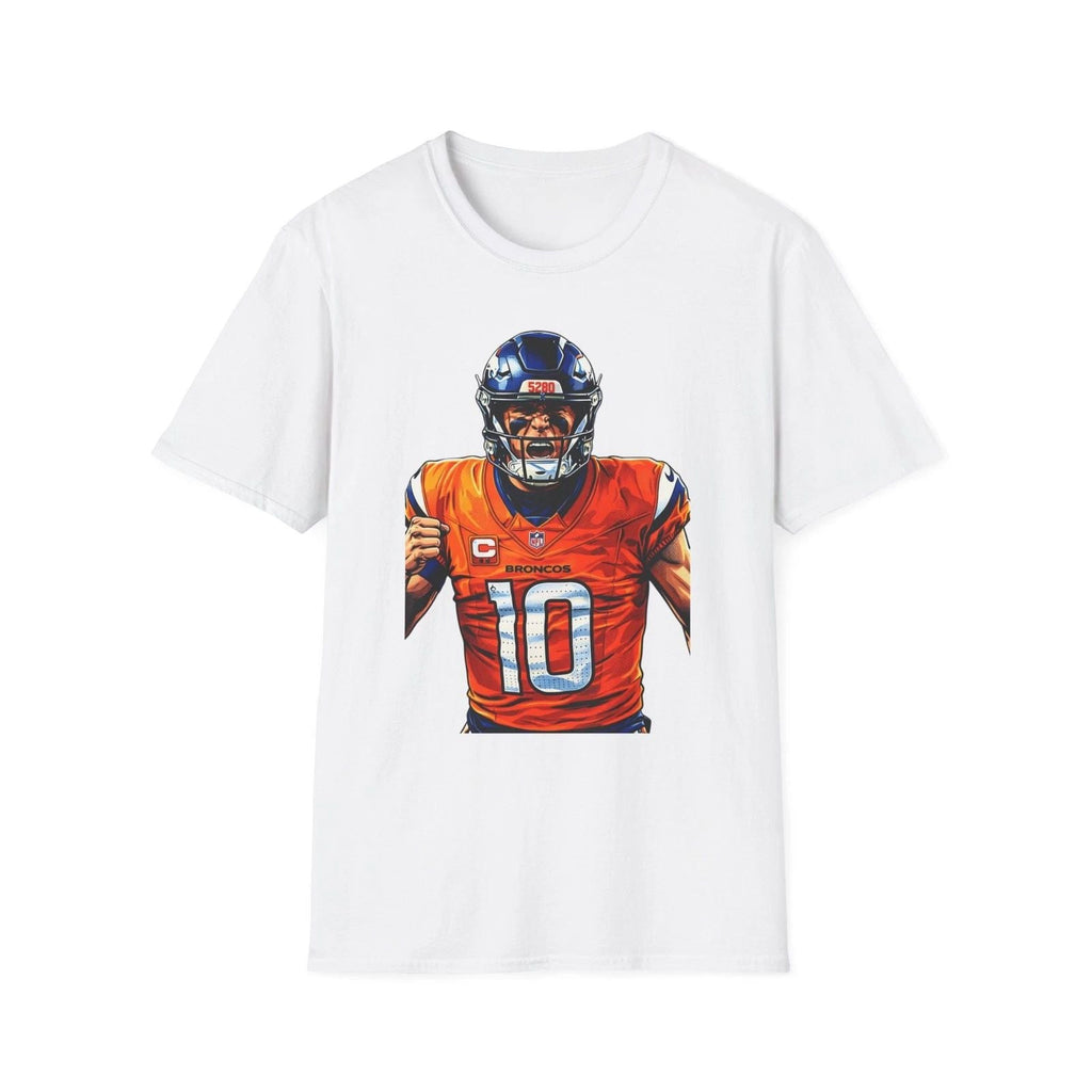 Quarterback Bo Nix Illustration T-Shirt | Number 10 Jersey Unisex T-shirt, Sweatshirt, Hoodie, Long Sleeve Tee - T-Shirt, Sweatshirt, Hoodie