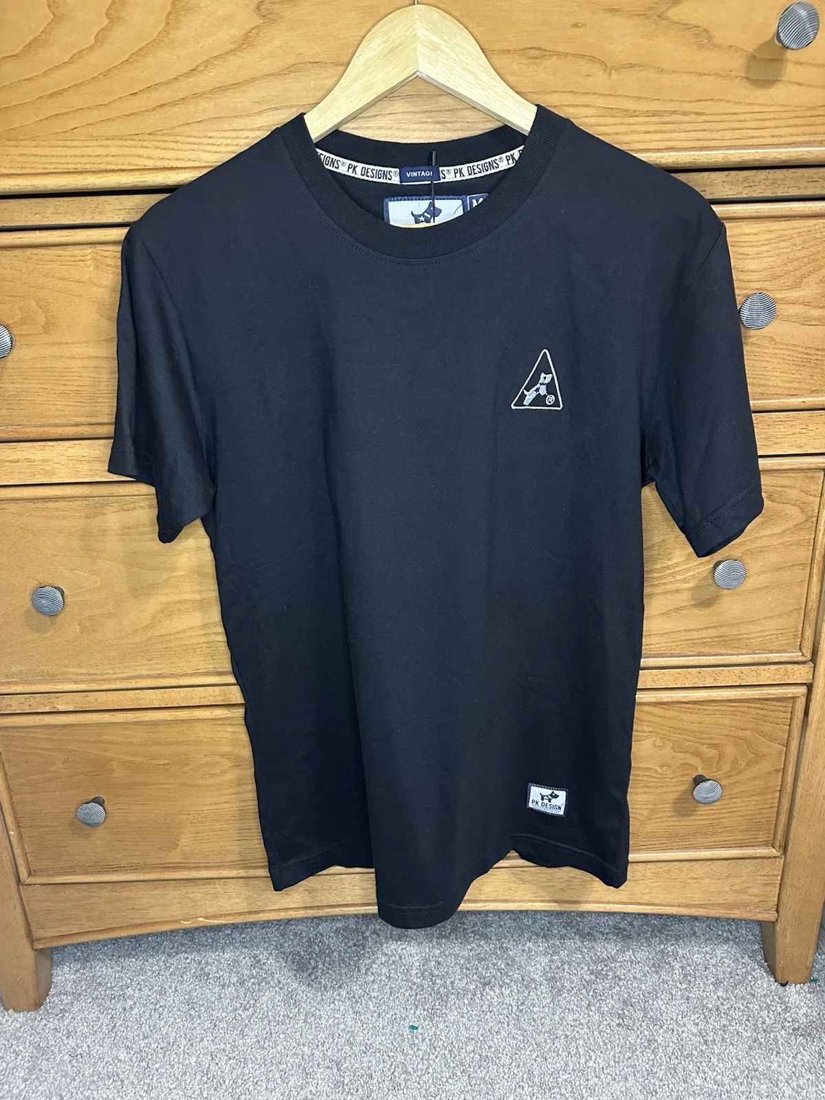 NWT PK Designs Mens Black 100% Cotton Short-Sleeve Shirt M Classic Basic Simple Unisex T-shirt, Sweatshirt, Hoodie, Long Sleeve Tee - T-Shirt, Sweatshirt, Hoodie