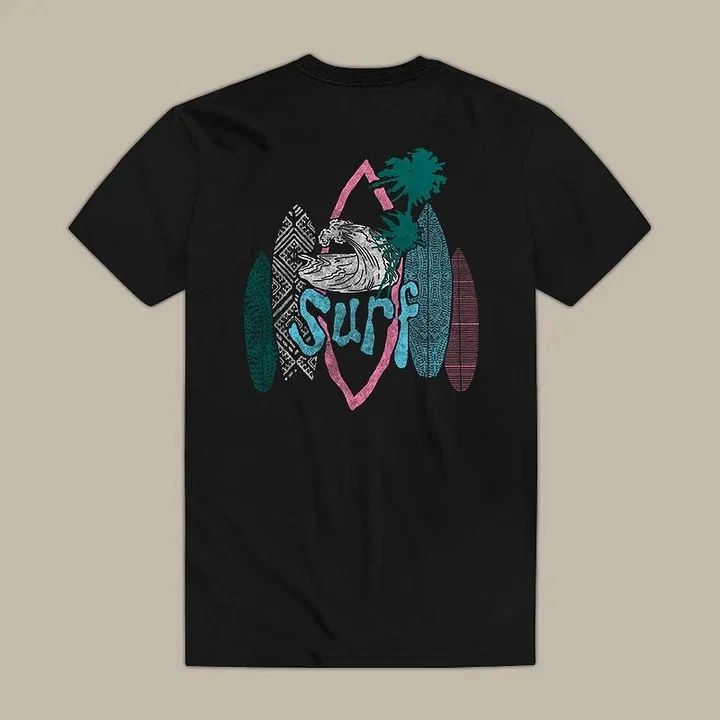 Vintage Surf Pattern T-Shirt Size S-4XL Unisex T-shirt, Sweatshirt, Hoodie, Long Sleeve Tee - T-Shirt, Sweatshirt, Hoodie