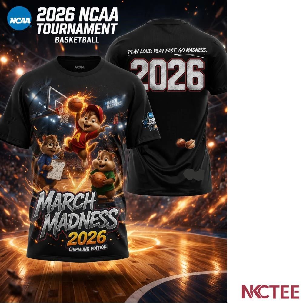 NKCtees Alvin and the Chipmunks March Madness 2026 NCAA Basketball Shirt  Chipmunk Edition Slam Dunk Tee - T-Shirt, Sweatshirt, Hoodie