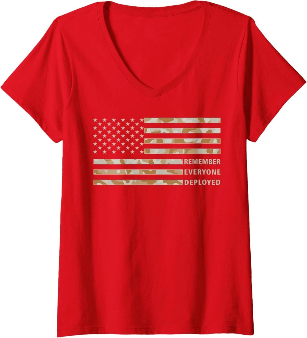RED Friday Remember Everyone Deployed Military Camo Flag T Ladies' V-Neck Tshirt Unisex T-shirt, Sweatshirt, Hoodie, Long Sleeve Tee - T-Shirt, Sweatshirt, Hoodie