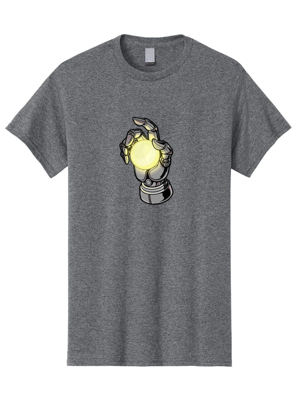 Robot-Hand-Crystal-Ball Mens Graphic Tee, 100% Cotton, Casual Summer Wear Unisex T-shirt, Sweatshirt, Hoodie, Long Sleeve Tee - T-Shirt, Sweatshirt, Hoodie