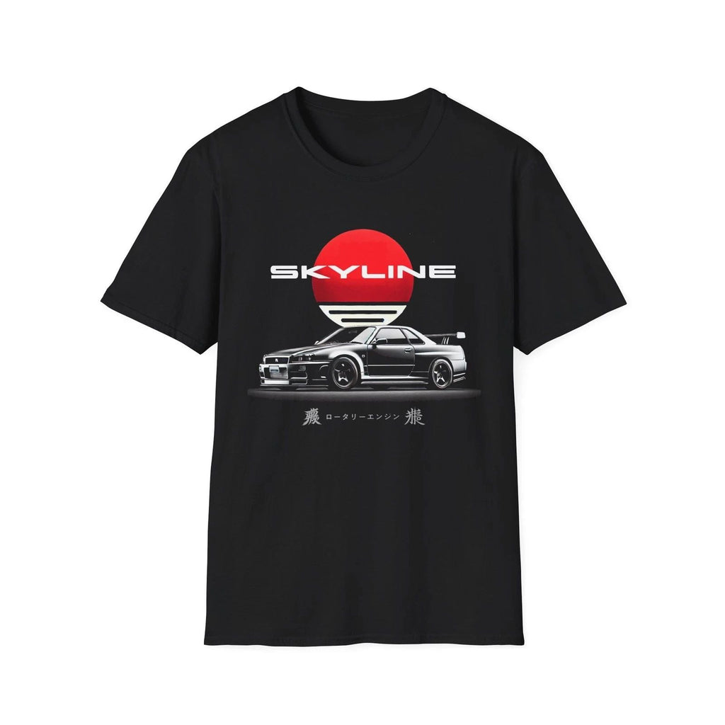 R34 Skyline Shirt  Rising Sun JDM Tuner Tee | R34 GTR Japan Style Unisex T-shirt, Sweatshirt, Hoodie, Long Sleeve Tee - T-Shirt, Sweatshirt, Hoodie