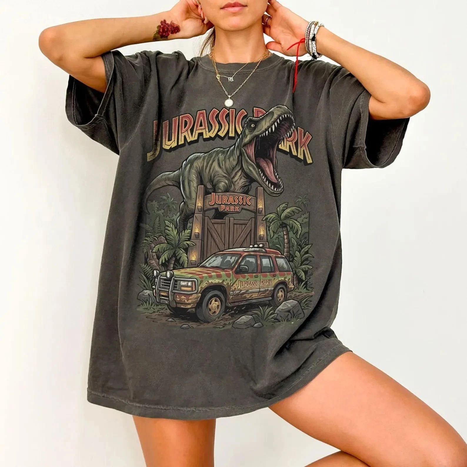 Vintage Dinosaur Park Entrance Shirt Retro T Rex Tour Graphic Tee Unisex T-shirt, Sweatshirt, Hoodie, Long Sleeve Tee - T-Shirt, Sweatshirt, Hoodie