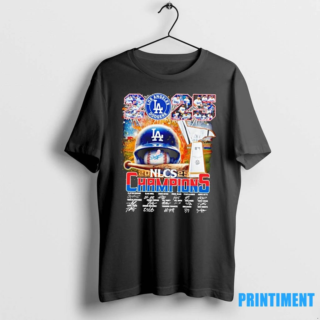 Los Angeles Dodgers Nlcs 2025 Signatures Tshirts Sweater Unisex T-shirt, Sweatshirt, Hoodie, Long Sleeve Tee - T-Shirt, Sweatshirt, Hoodie