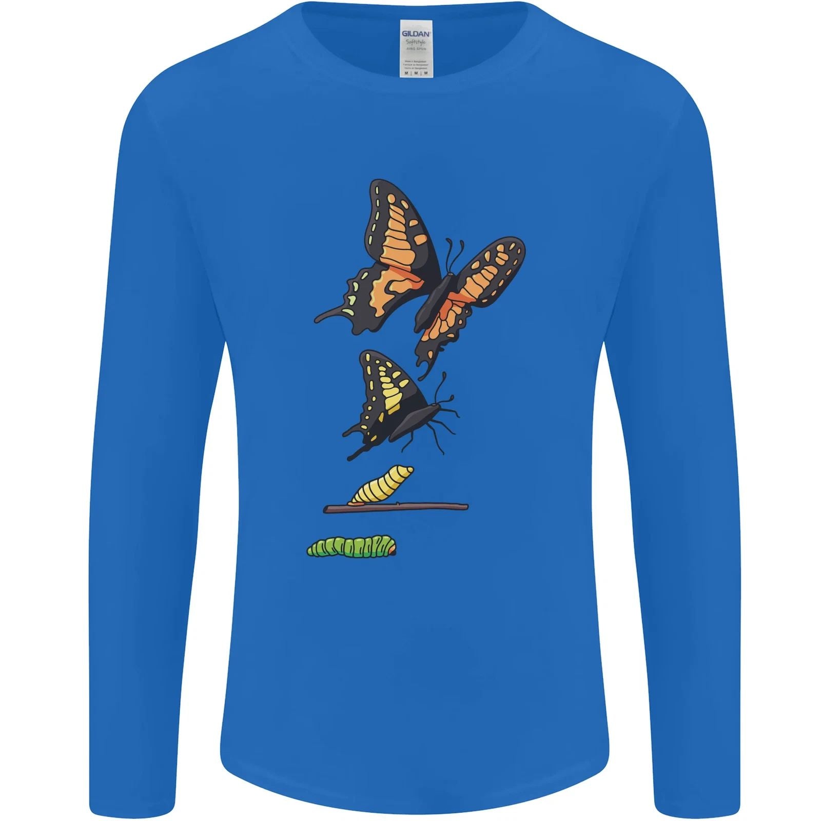 Butterfly Evolution Caterpillar Butterflies Mens Long Sleeve T-Shirt Unisex T-shirt, Sweatshirt, Hoodie, Long Sleeve Tee - T-Shirt, Sweatshirt, Hoodie