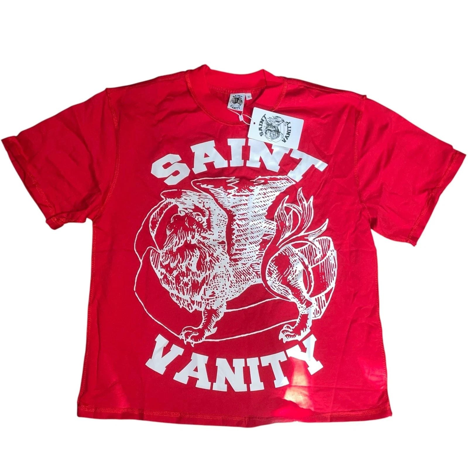 Saint Vanity Red & White Griffin Graphic Logo T-Shirt Unisex T-shirt, Sweatshirt, Hoodie, Long Sleeve Tee - T-Shirt, Sweatshirt, Hoodie