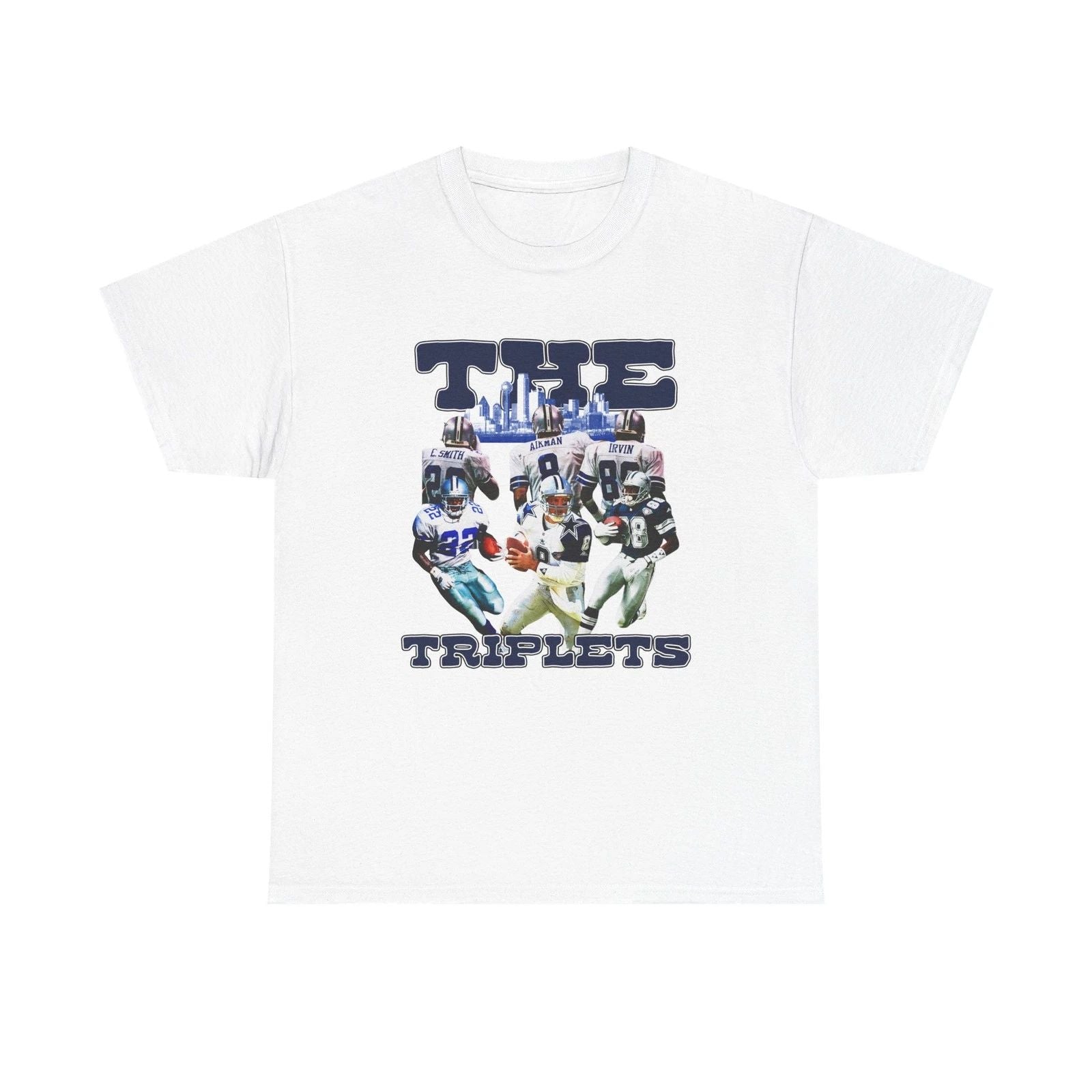 The Triplets Cowboys Football Fan Tee, Unisex Heavy Cotton Tee, 90s, Game Day Unisex T-shirt, Sweatshirt, Hoodie, Long Sleeve Tee - T-Shirt, Sweatshirt, Hoodie