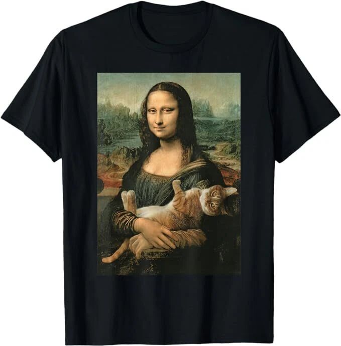 Mona Lisa With Orange Cat Funny Art Painting T-Shirt Unisex T-shirt, Sweatshirt, Hoodie, Long Sleeve Tee - T-Shirt, Sweatshirt, Hoodie