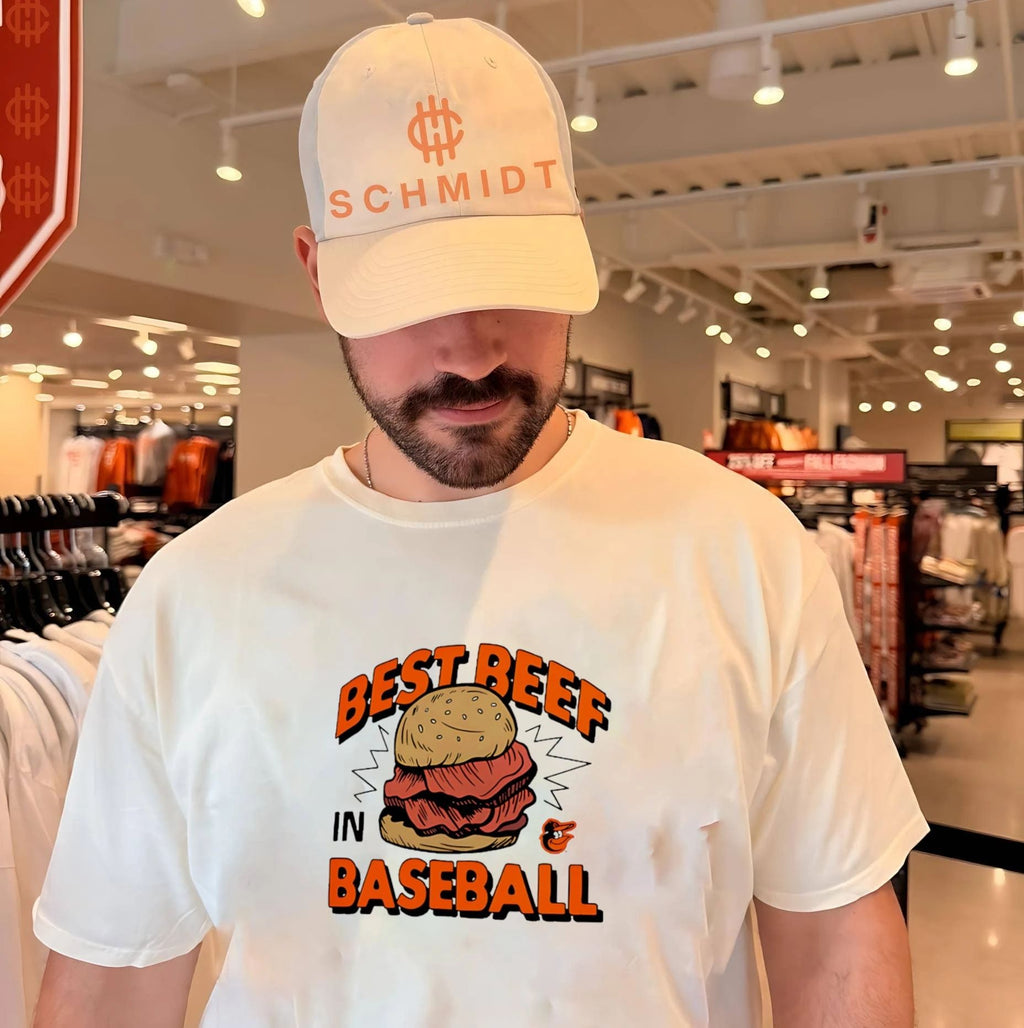 Baltimore Orioles best beef in baseball food shirt Unisex T-shirt, Sweatshirt, Hoodie, Long Sleeve Tee - T-Shirt, Sweatshirt, Hoodie