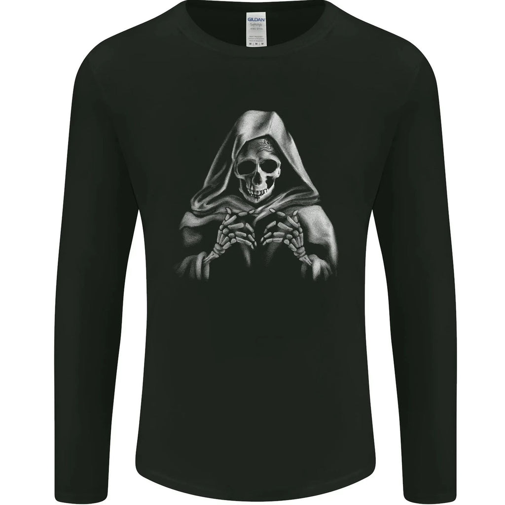 Grim Reaper Skull Mens Long Sleeve T-Shirt Unisex T-shirt, Sweatshirt, Hoodie, Long Sleeve Tee - T-Shirt, Sweatshirt, Hoodie