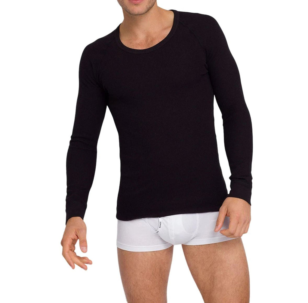 5 x Mens Holeproof Aircel Thermal Waffle Knit Long Sleeve Black Tee Unisex T-shirt, Sweatshirt, Hoodie, Long Sleeve Tee - T-Shirt, Sweatshirt, Hoodie