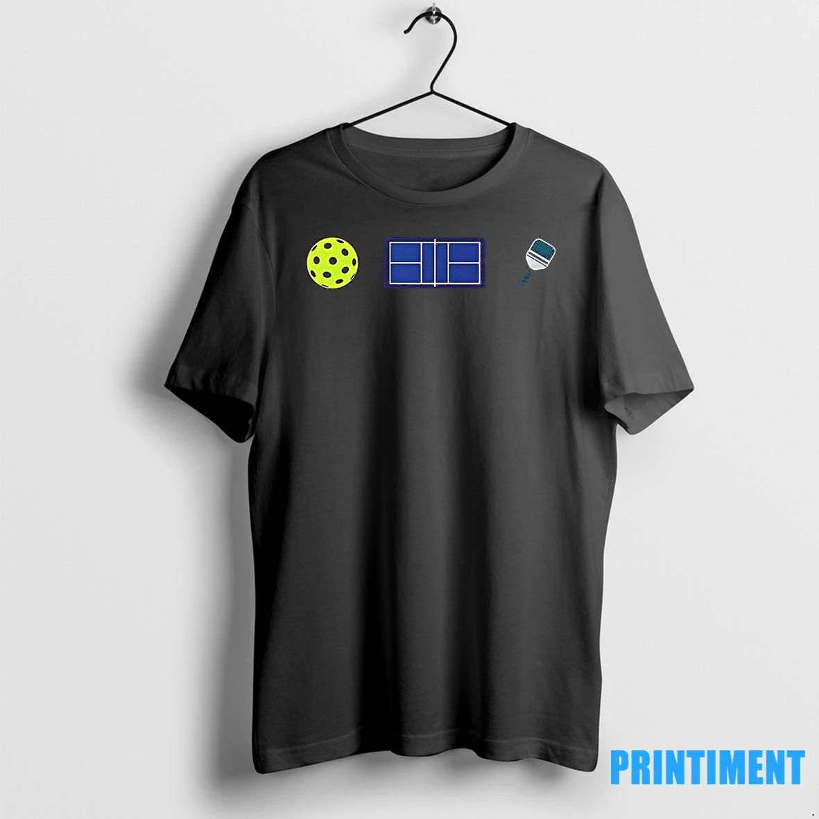 Minimalist Pickleball Ball Court And Paddle Design Tshirts Sweater Unisex T-shirt, Sweatshirt, Hoodie, Long Sleeve Tee - T-Shirt, Sweatshirt, Hoodie