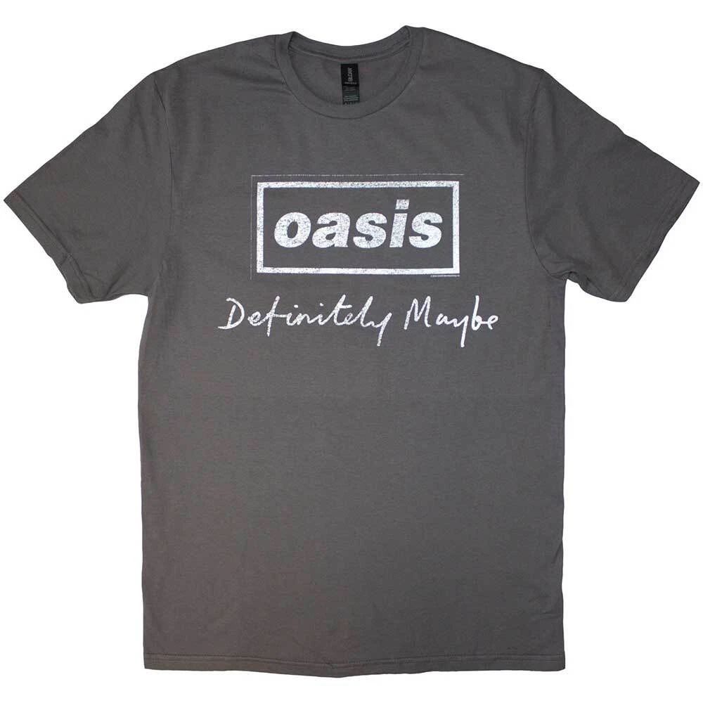 Oasis T-Shirt Definitely Maybe Noel Liam Gallagher Official Band Logo New Grey Unisex T-shirt, Sweatshirt, Hoodie, Long Sleeve Tee - T-Shirt, Sweatshirt, Hoodie