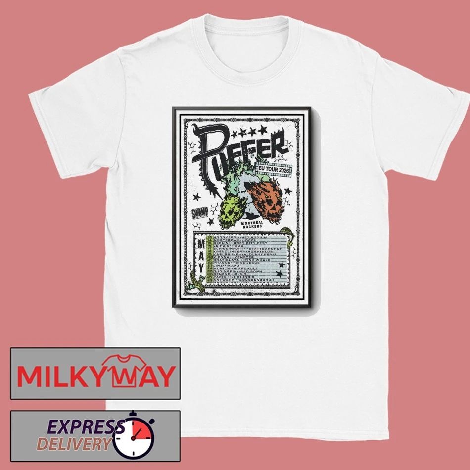 Puffer EU Tour 2026 Poster shirt Unisex T-shirt, Sweatshirt, Hoodie, Long Sleeve Tee - T-Shirt, Sweatshirt, Hoodie