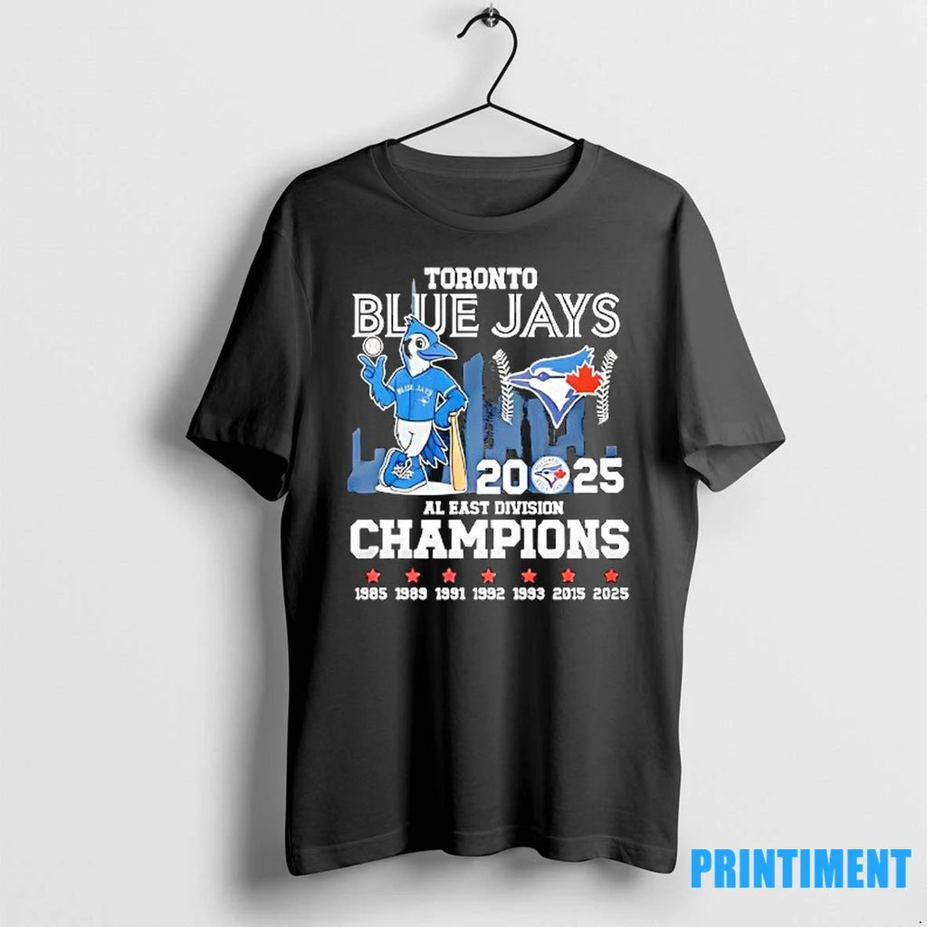 Toronto Blue Jays Mascot 2025 Al East Division Champions 1985 2025 Tshirts Sweater Unisex T-shirt, Sweatshirt, Hoodie, Long Sleeve Tee - T-Shirt, Sweatshirt, Hoodie