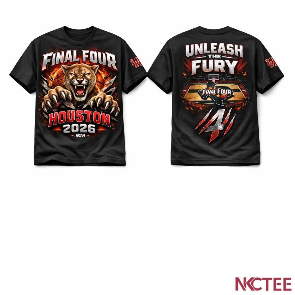 NKCtees Houston Cougars Final Four 2026 T-Shirt  Unleash The Fury NCAA March Madness Tee Unisex T-shirt, Sweatshirt, Hoodie, Long Sleeve Tee - T-Shirt, Sweatshirt, Hoodie