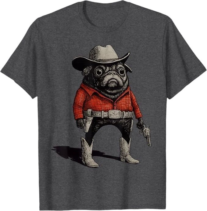 Cowboy Pug Dog Funny Western Outfit Red Pug Cowboy Meme T-Shirt Unisex T-shirt, Sweatshirt, Hoodie, Long Sleeve Tee - T-Shirt, Sweatshirt, Hoodie