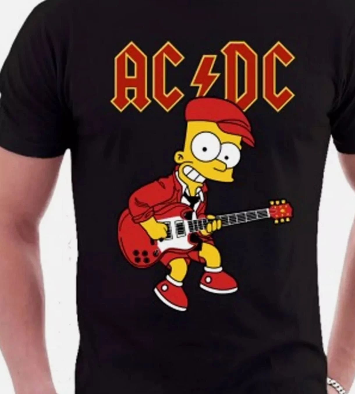 Bart Simpson AC DC band Black T-shirt short sleeve All sizes S-5Xl Unisex T-shirt, Sweatshirt, Hoodie, Long Sleeve Tee - T-Shirt, Sweatshirt, Hoodie