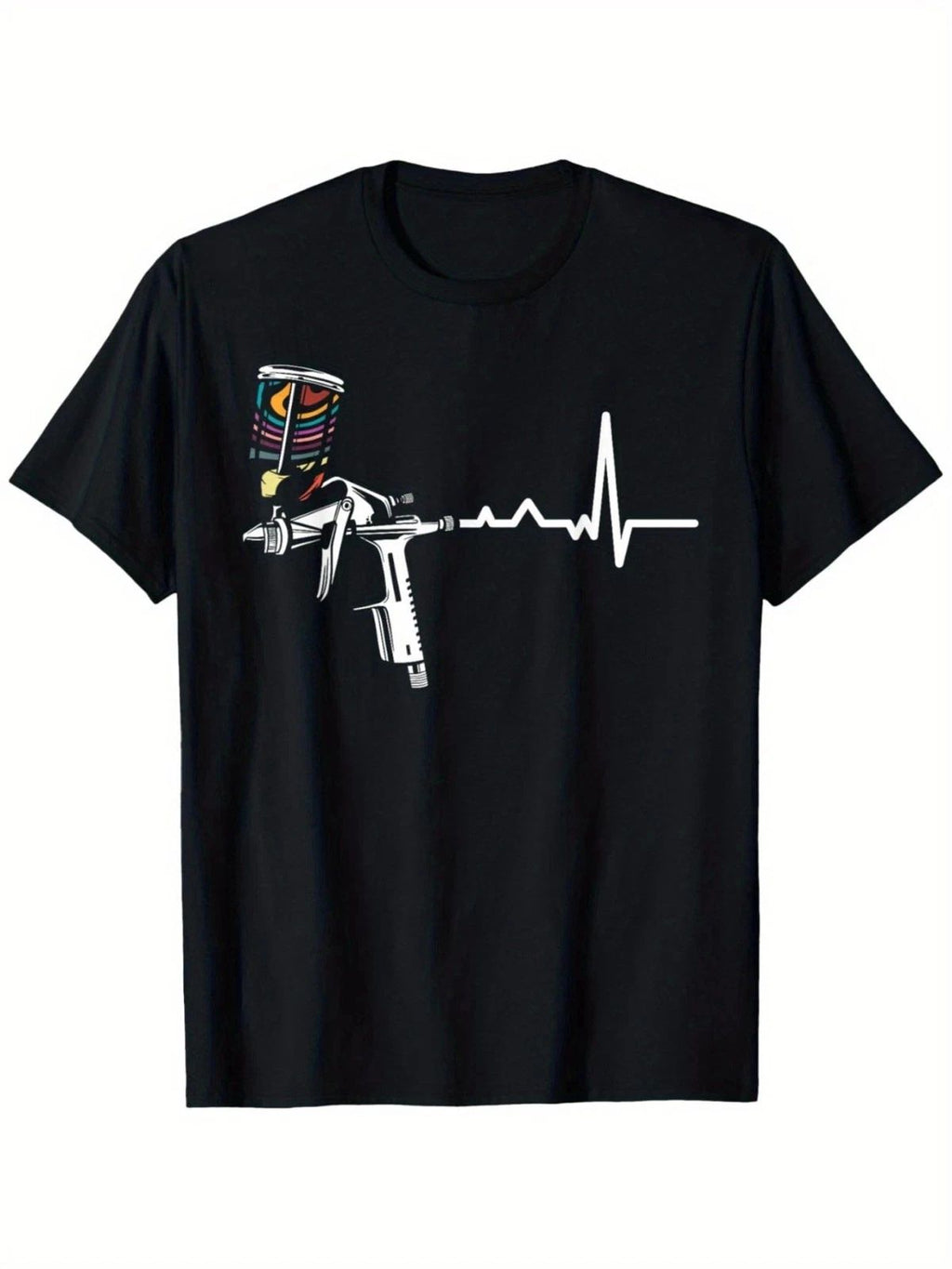 Spray Paint Gun Heartbeat Graphic T-Shirt Street Art Graffiti Style Tee Unisex T-shirt, Sweatshirt, Hoodie, Long Sleeve Tee - T-Shirt, Sweatshirt, Hoodie