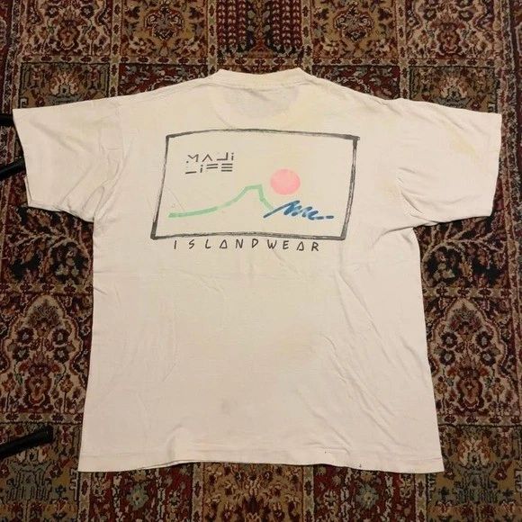 VTG 80s 90s Maui Life Hawaii Island wear surf wear tshirt XL USA white graphic Unisex T-shirt, Sweatshirt, Hoodie, Long Sleeve Tee - T-Shirt, Sweatshirt, Hoodie