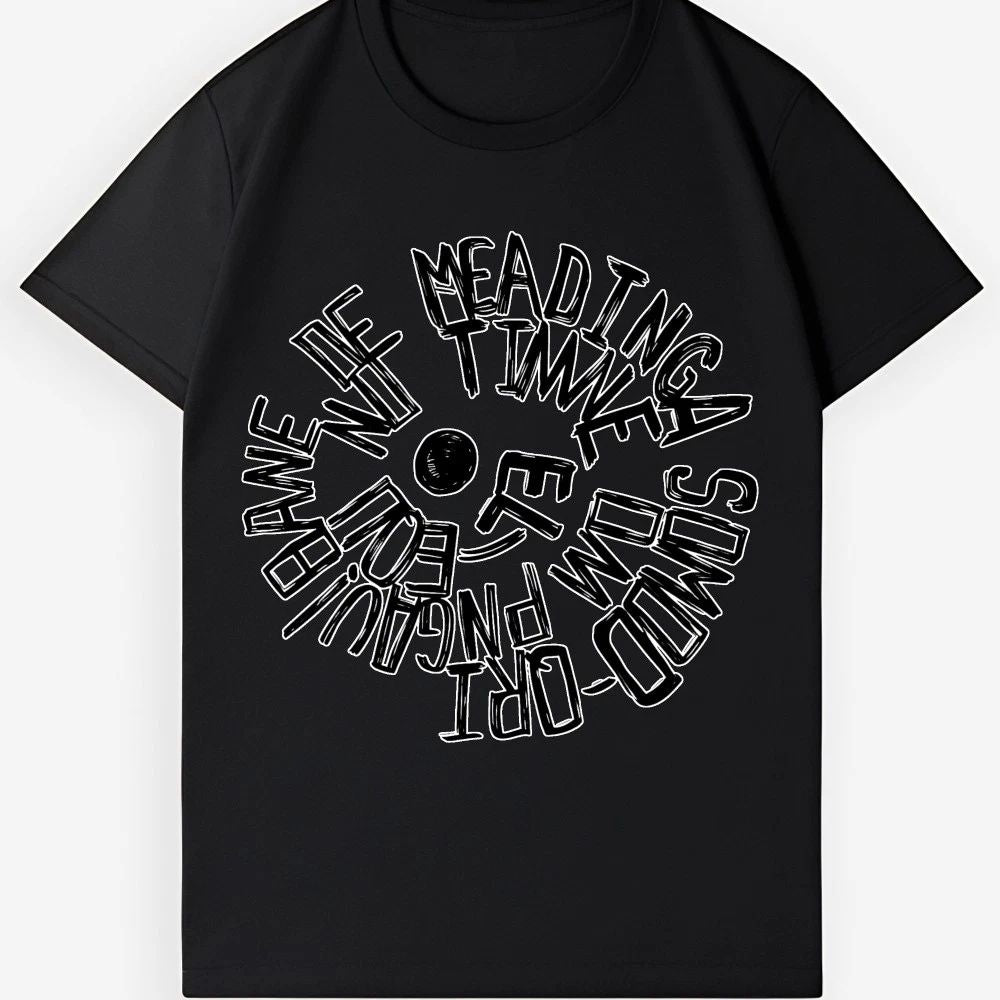 Modern Typography Circle Graphic T-Shirt - Minimalist Casual Street Top Unisex T-shirt, Sweatshirt, Hoodie, Long Sleeve Tee - T-Shirt, Sweatshirt, Hoodie