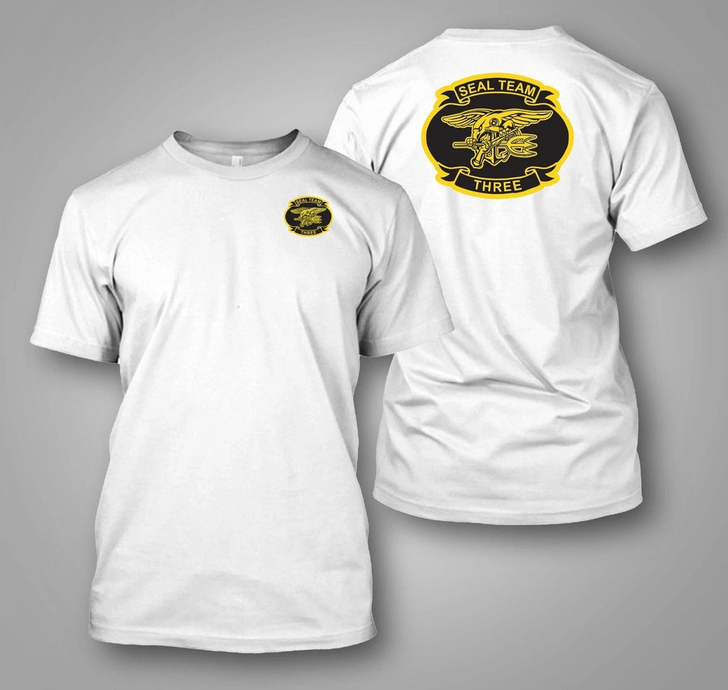 U.S. Navy SEAL Team 3 Naval Special  -  Custom Men's Back and front  T-Shirt Tee Unisex T-shirt, Sweatshirt, Hoodie, Long Sleeve Tee - T-Shirt, Sweatshirt, Hoodie