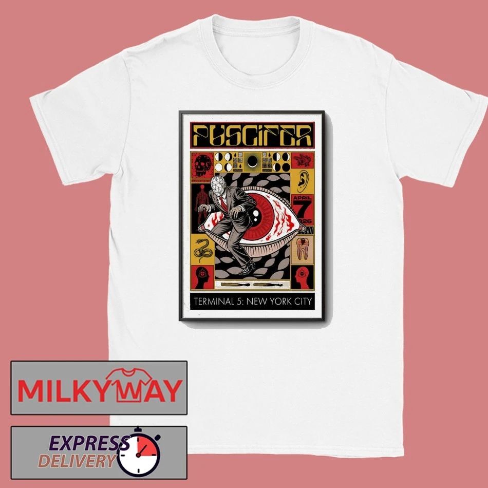 Puscifer Terminal 5 In NYC Apr 7 2026 Poster shirt Unisex T-shirt, Sweatshirt, Hoodie, Long Sleeve Tee - T-Shirt, Sweatshirt, Hoodie