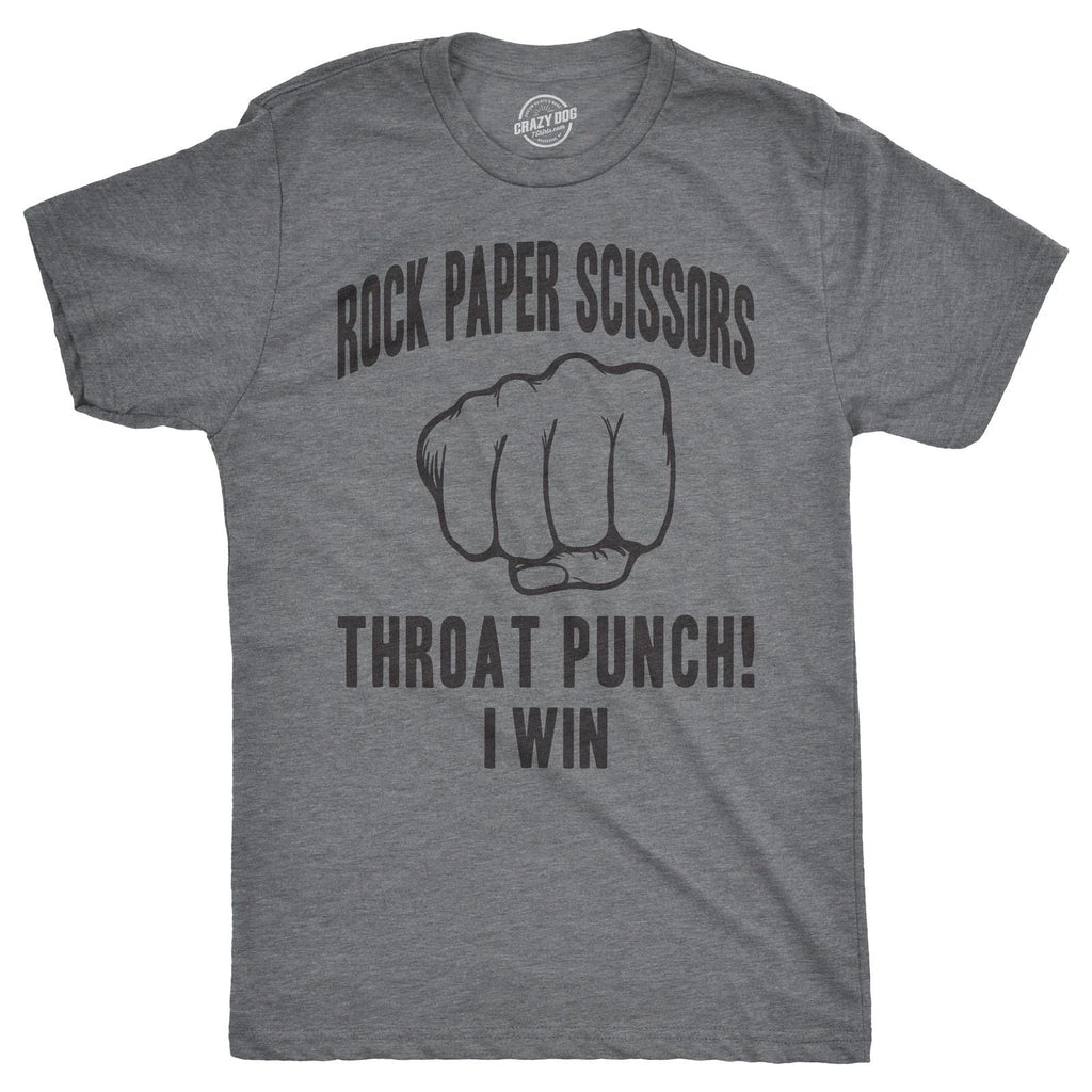 Mens Rock Paper Scissors Throat Punch T shirt Funny Sarcastic Hilarious Novelty Unisex T-shirt, Sweatshirt, Hoodie, Long Sleeve Tee - T-Shirt, Sweatshirt, Hoodie