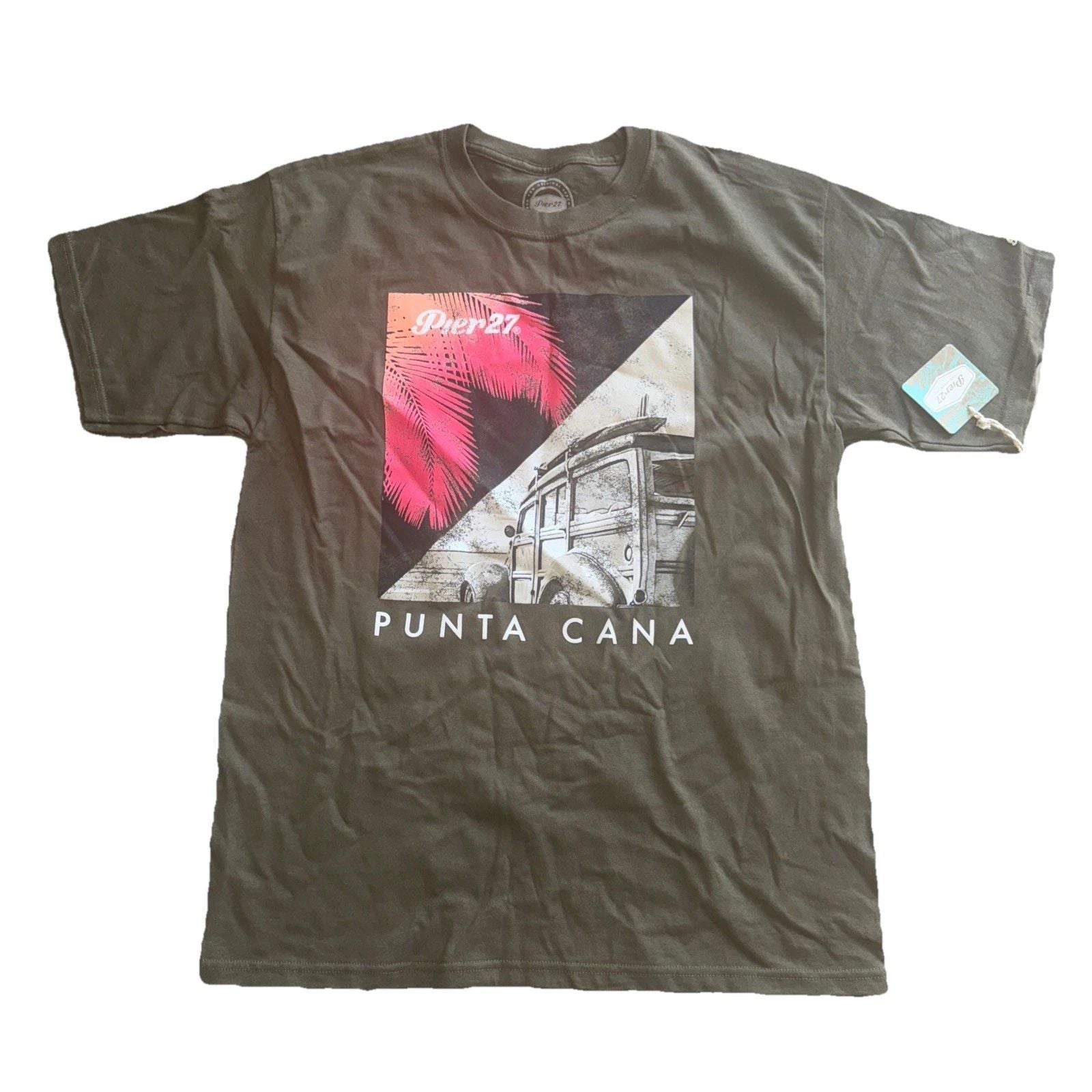 Pier 27 Punta Cana T Shirt Mens Large Army Green Beach Vacation New Graphic Unisex T-shirt, Sweatshirt, Hoodie, Long Sleeve Tee - T-Shirt, Sweatshirt, Hoodie