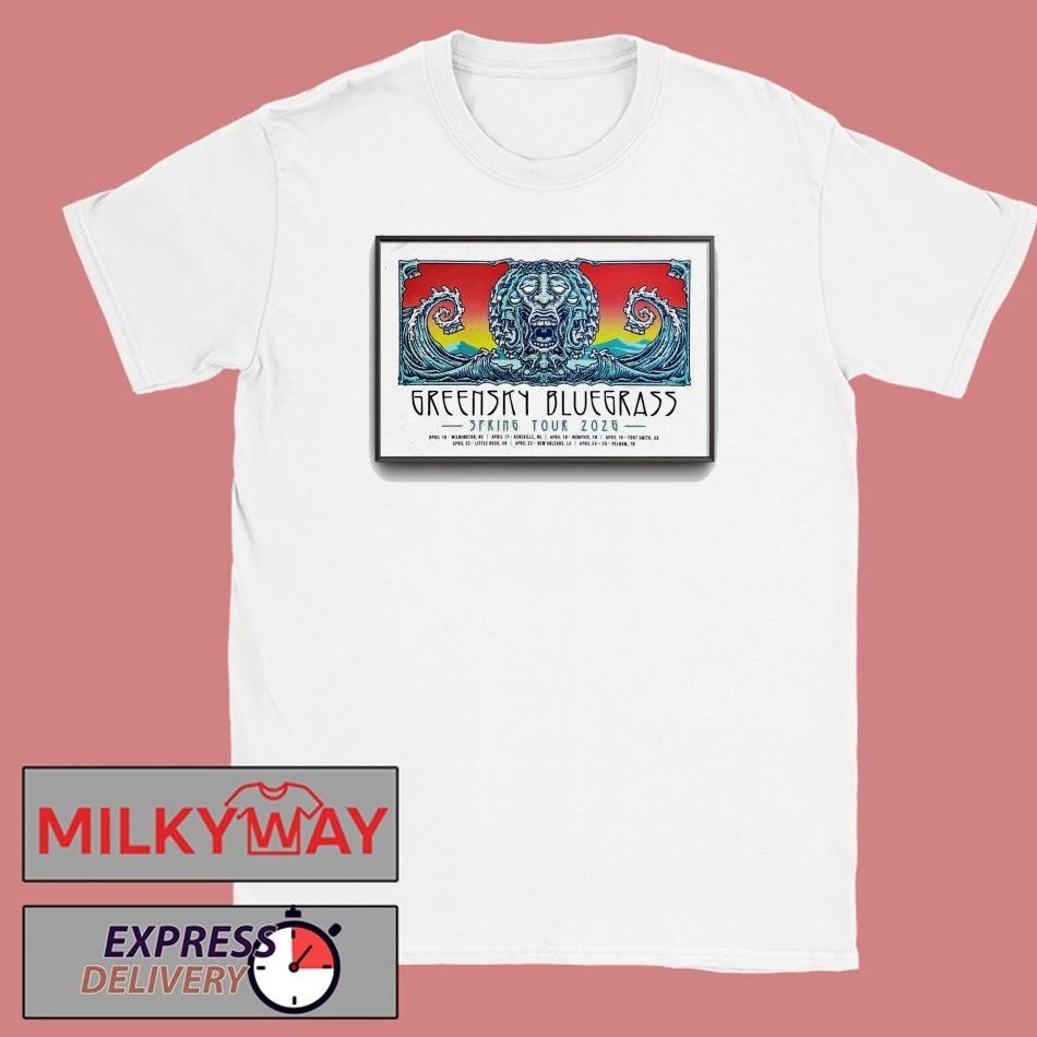 Greensky Bluegrass Spring 2026 Tour Poster shirt Unisex T-shirt, Sweatshirt, Hoodie, Long Sleeve Tee - T-Shirt, Sweatshirt, Hoodie