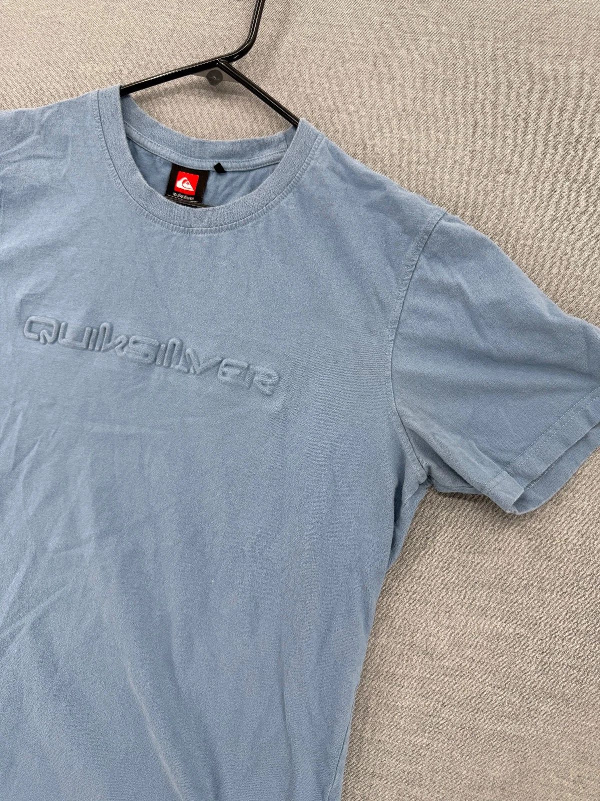 Quiksilver Crew Neck Puff Logo Spellout Graphic T-Shirt Mens L Blue Tee Surf Y2K Unisex T-shirt, Sweatshirt, Hoodie, Long Sleeve Tee - T-Shirt, Sweatshirt, Hoodie