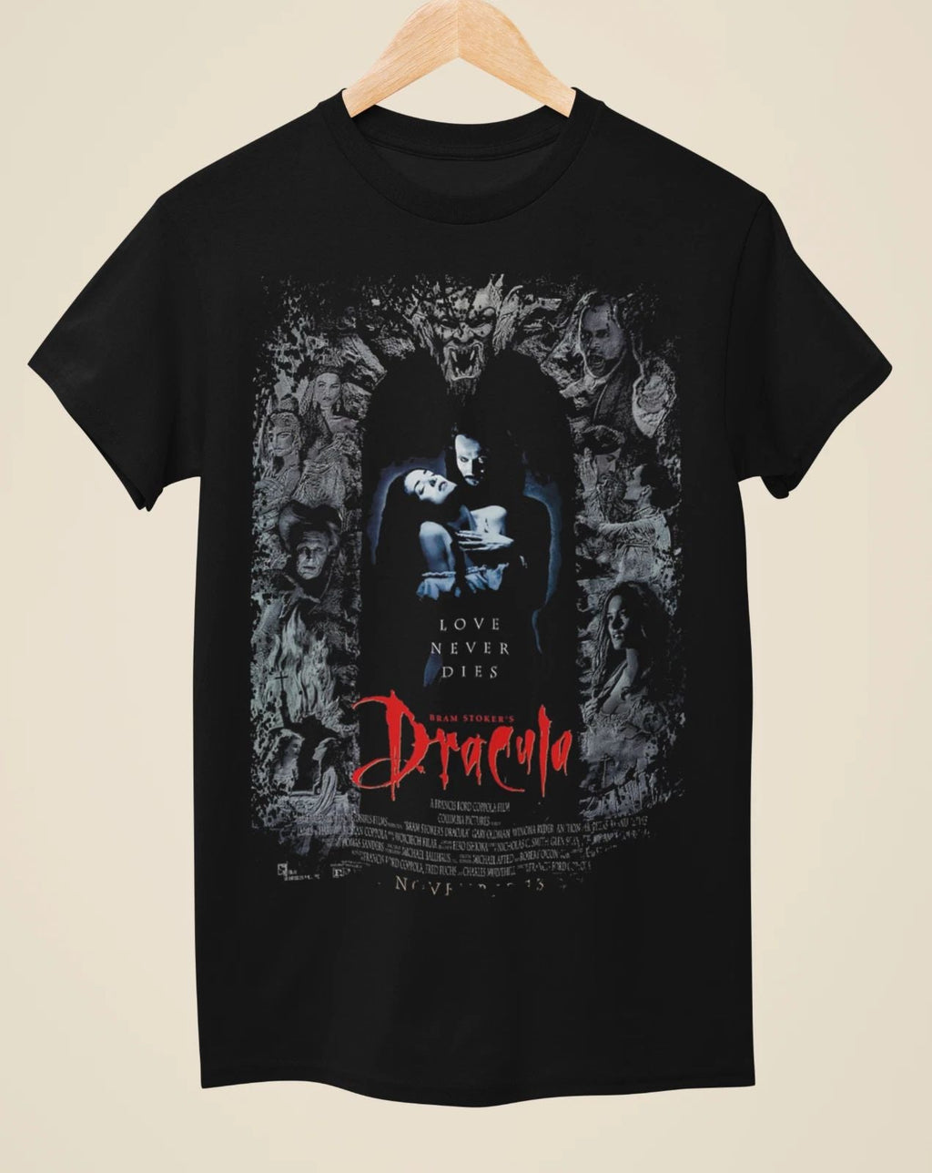 Bram Stokers Dracula - Movie Poster Inspired Unisex Black T-Shirt Unisex T-shirt, Sweatshirt, Hoodie, Long Sleeve Tee - T-Shirt, Sweatshirt, Hoodie
