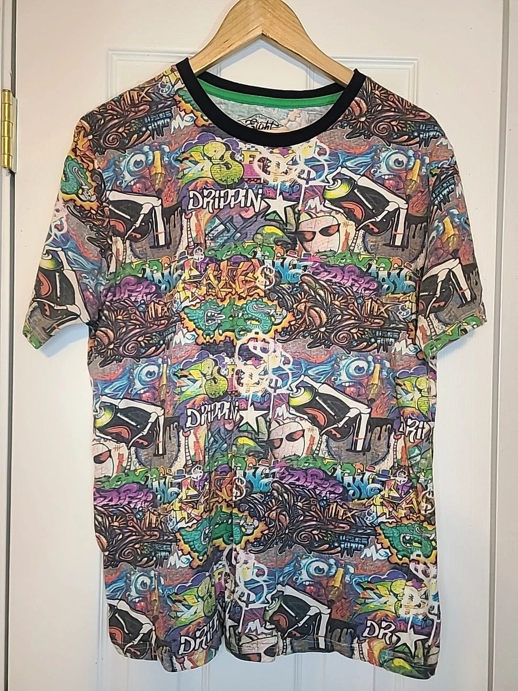 Eighty Eight All Over Graffiti Print Crew Neck T Shirt Size XL Drippin Graphics Unisex T-shirt, Sweatshirt, Hoodie, Long Sleeve Tee - T-Shirt, Sweatshirt, Hoodie