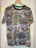Eighty Eight All Over Graffiti Print Crew Neck T Shirt Size XL Drippin Graphics Unisex T-shirt, Sweatshirt, Hoodie, Long Sleeve Tee - T-Shirt, Sweatshirt, Hoodie