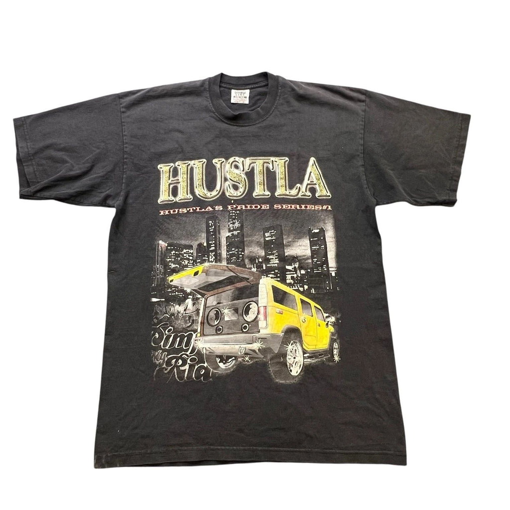 Vtg Urban Street Wear Hustla T Shirt Yellow HYPHY Pimped Hood Tee Sz XL Tall Unisex T-shirt, Sweatshirt, Hoodie, Long Sleeve Tee - T-Shirt, Sweatshirt, Hoodie