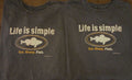2005 Vtg Lot Of 2 Lg Earth Sun Moon Life Is Simple Eat Sleep Fish T Shirt Lot Unisex T-shirt, Sweatshirt, Hoodie, Long Sleeve Tee - T-Shirt, Sweatshirt, Hoodie