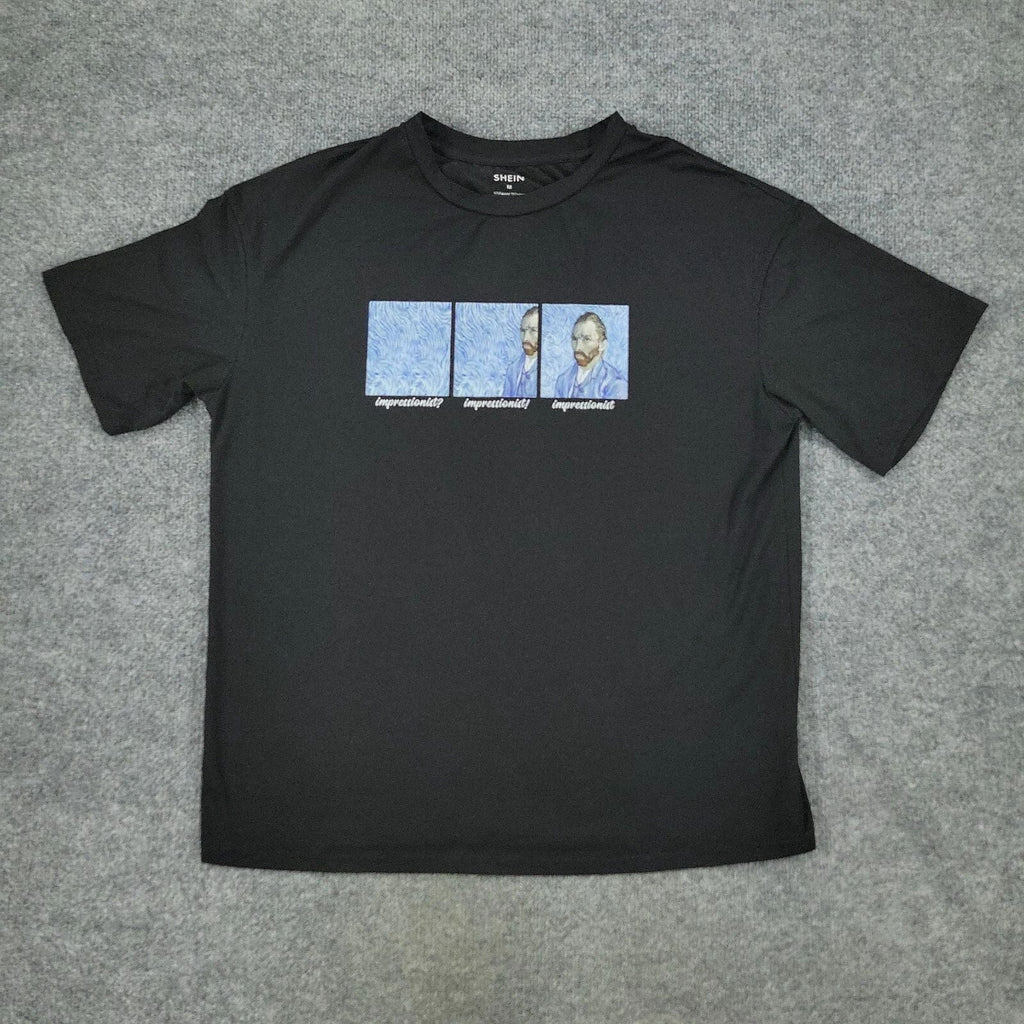 Vincent Van Gogh Shirt Men's Medium Black Impressionist Graphic Tee Short Sleeve Unisex T-shirt, Sweatshirt, Hoodie, Long Sleeve Tee - T-Shirt, Sweatshirt, Hoodie
