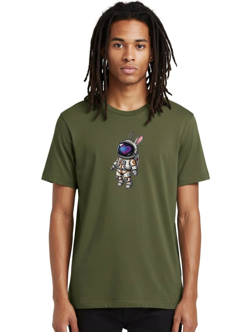 Rabbit-Astronaut Mens Graphic Tee, 100% Cotton, Casual Summer Wear Unisex T-shirt, Sweatshirt, Hoodie, Long Sleeve Tee - T-Shirt, Sweatshirt, Hoodie