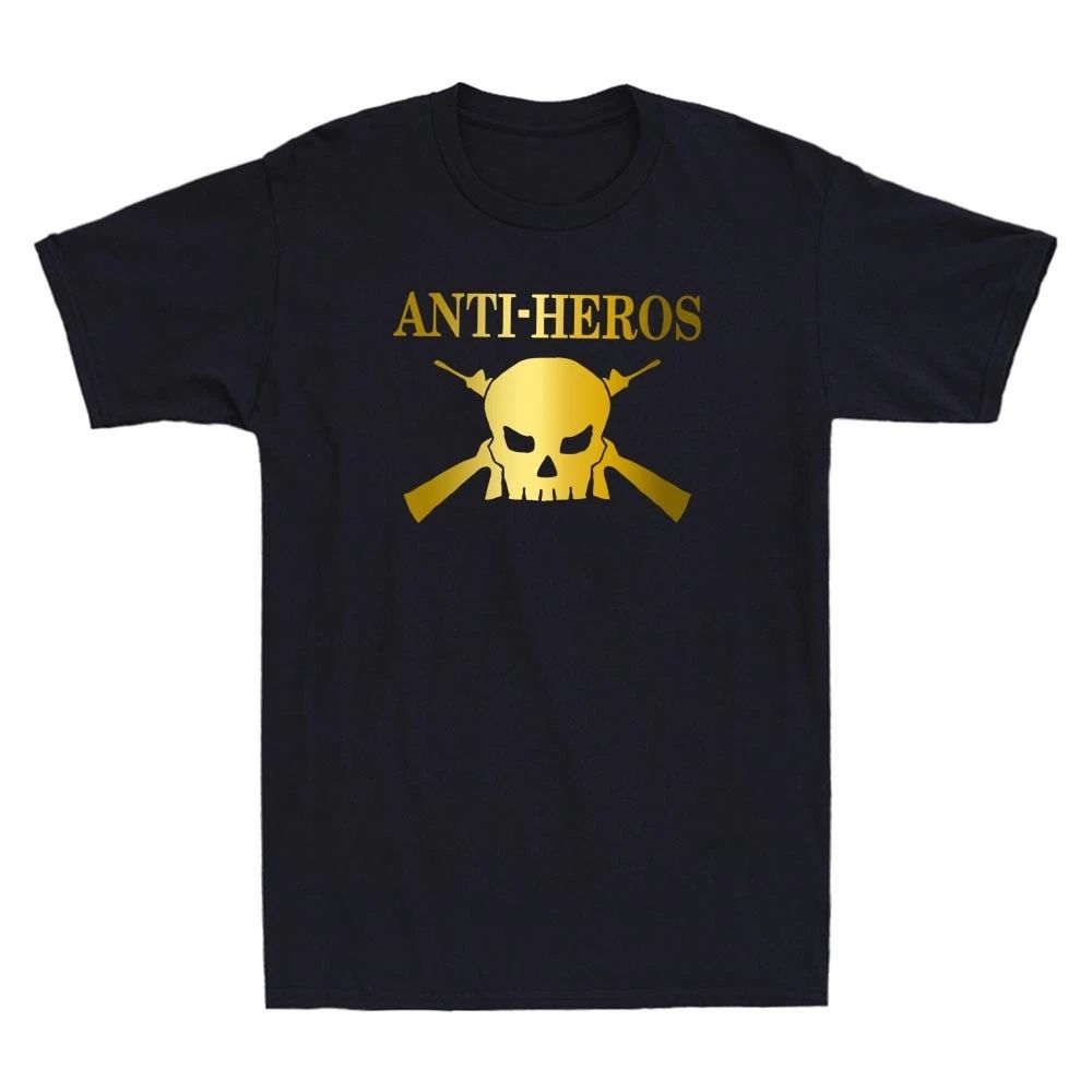Anti-Heros Skull Logo Golden Print Novelty Men's Short Sleeve T-Shirt Cotton Tee Unisex T-shirt, Sweatshirt, Hoodie, Long Sleeve Tee - T-Shirt, Sweatshirt, Hoodie