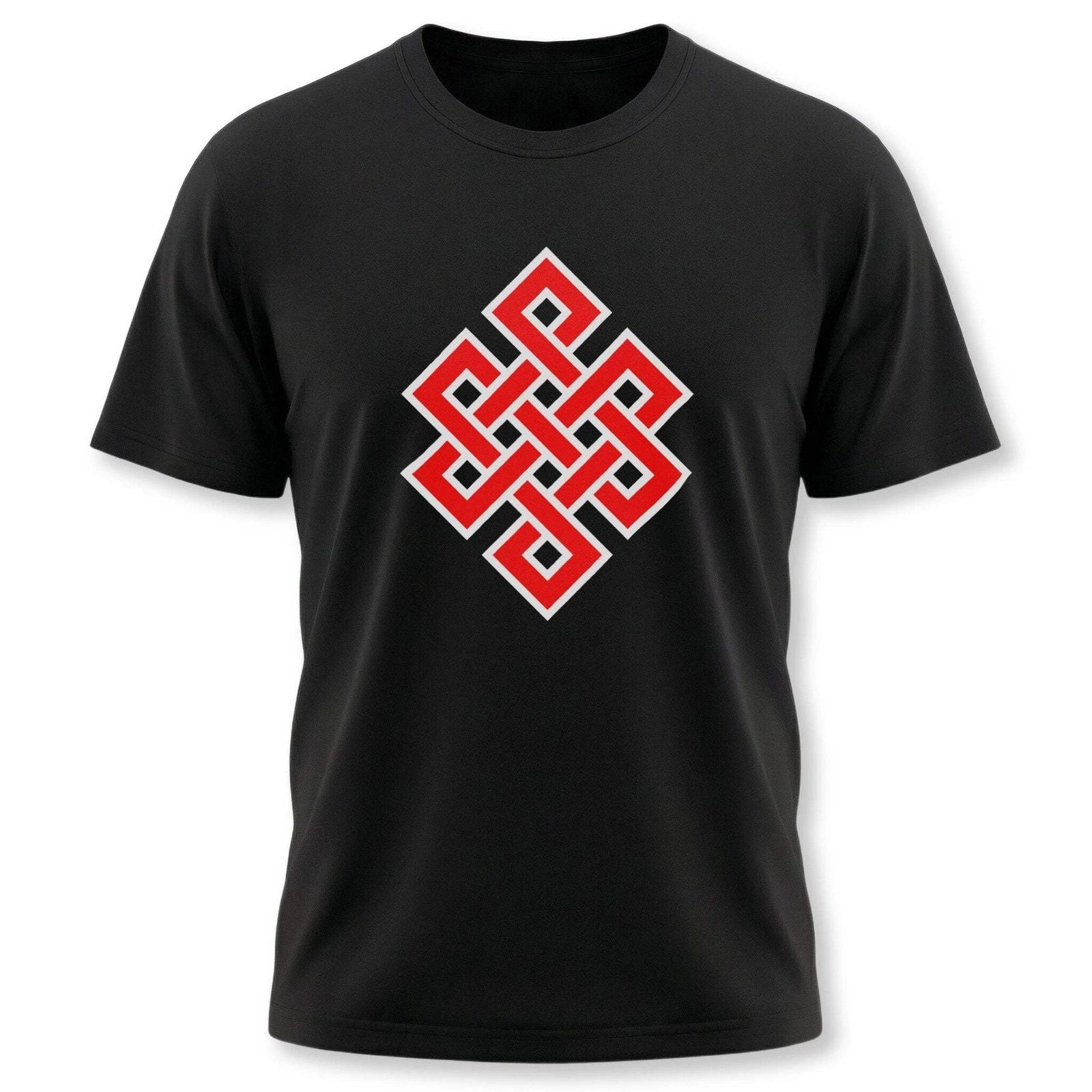Endless Knot T-Shirt | Buddhist Eternal Symbol Red Graphic Unisex Tee Unisex T-shirt, Sweatshirt, Hoodie, Long Sleeve Tee - T-Shirt, Sweatshirt, Hoodie