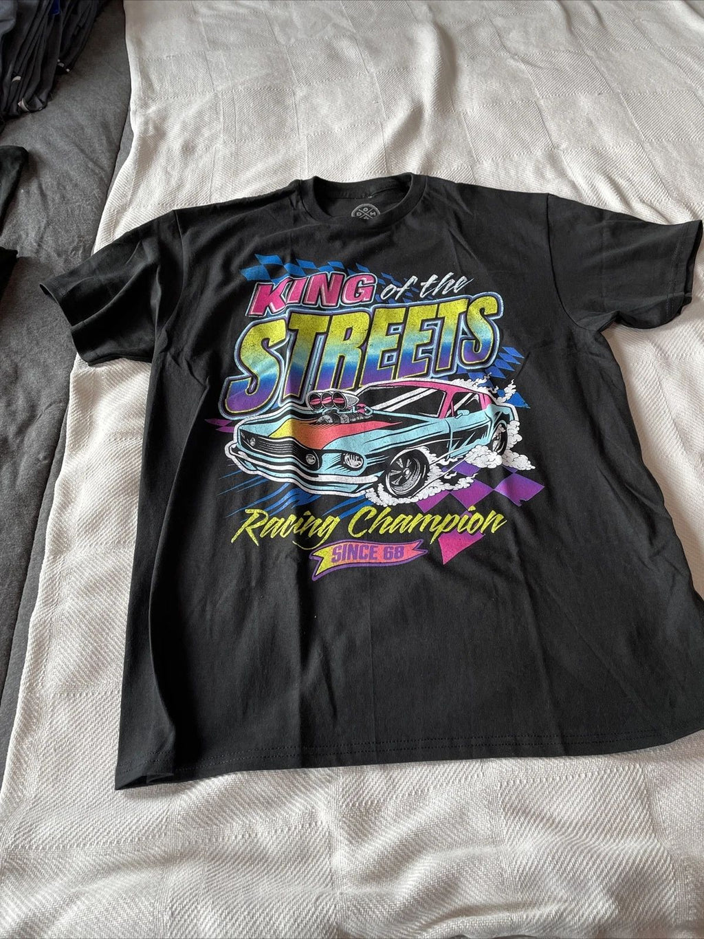 King Of The Streets Racing Champion Since 68 LARGE (42-44) T-Shirt Black NEW Unisex T-shirt, Sweatshirt, Hoodie, Long Sleeve Tee - T-Shirt, Sweatshirt, Hoodie