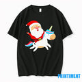 Santa Claus On Unicorn Rainbow Sleigh Ride Christmas Tshirts Sweater Unisex T-shirt, Sweatshirt, Hoodie, Long Sleeve Tee - T-Shirt, Sweatshirt, Hoodie
