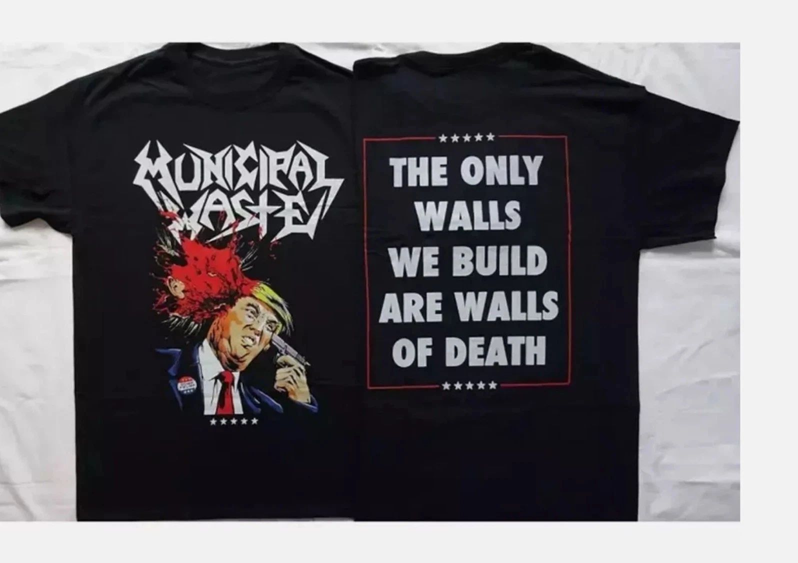 Municipal Waste Dump Donald Trump 2 SIDES T-shirt Unisex T-shirt, Sweatshirt, Hoodie, Long Sleeve Tee - T-Shirt, Sweatshirt, Hoodie