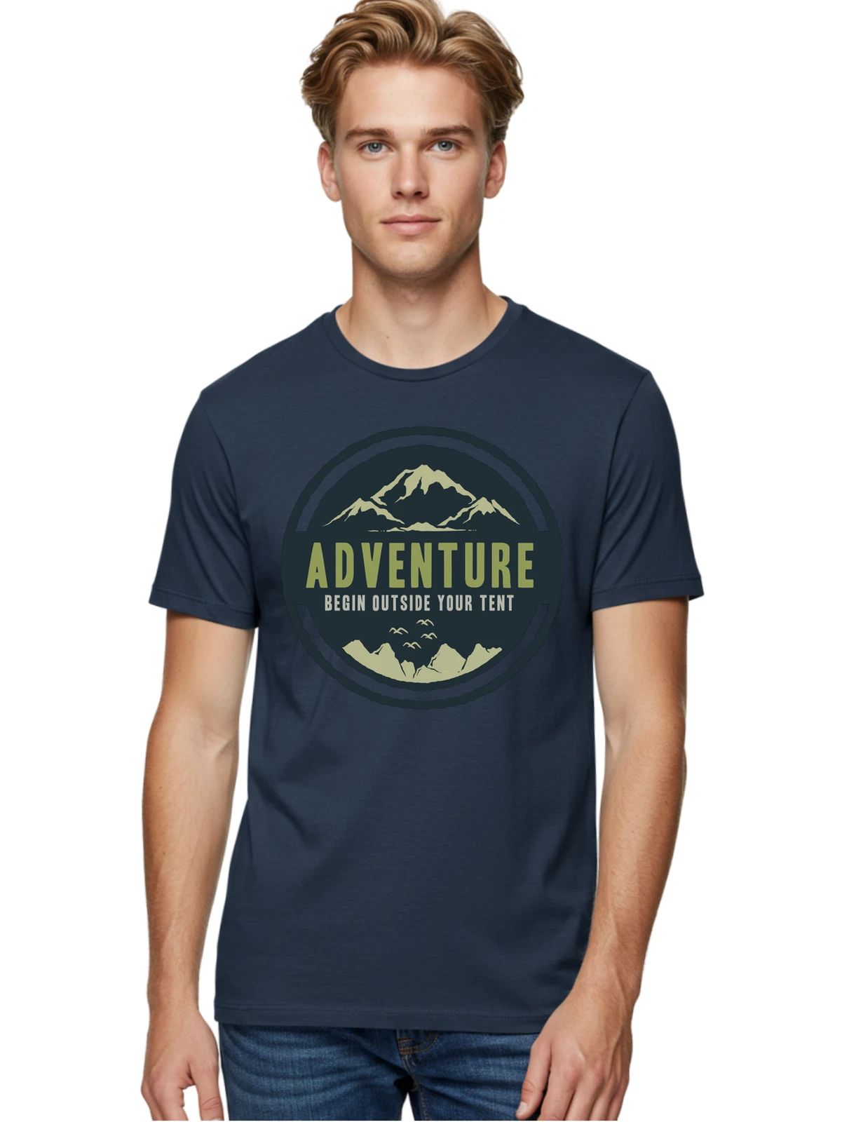 The Adventure Begin Mens Graphic Tee, 100% Cotton, Casual Summer Wear Unisex T-shirt, Sweatshirt, Hoodie, Long Sleeve Tee - T-Shirt, Sweatshirt, Hoodie