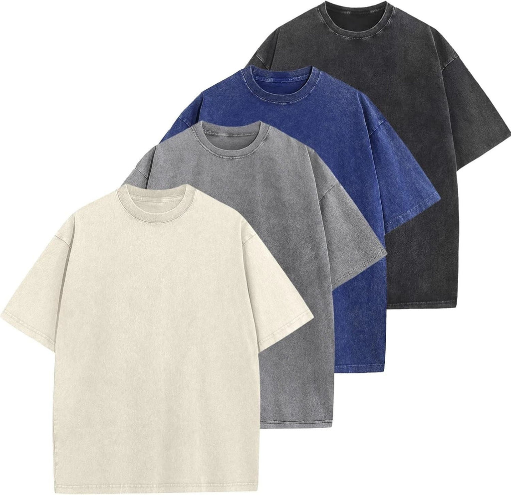 Mens Oversized Vintage Acid Wash T-Shirt 100% Cotton Loose Fit Streetwear Tee Unisex T-shirt, Sweatshirt, Hoodie, Long Sleeve Tee - T-Shirt, Sweatshirt, Hoodie