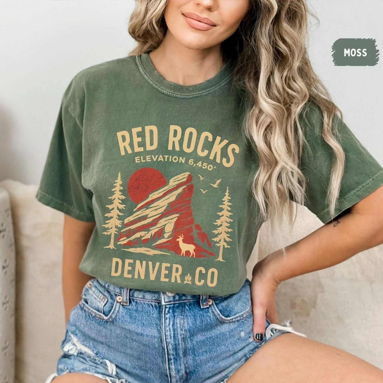 Red Rocks Shirt Gift Travel For Denver Colorado Trip Souvenir Tee Unisex T-shirt, Sweatshirt, Hoodie, Long Sleeve Tee - T-Shirt, Sweatshirt, Hoodie