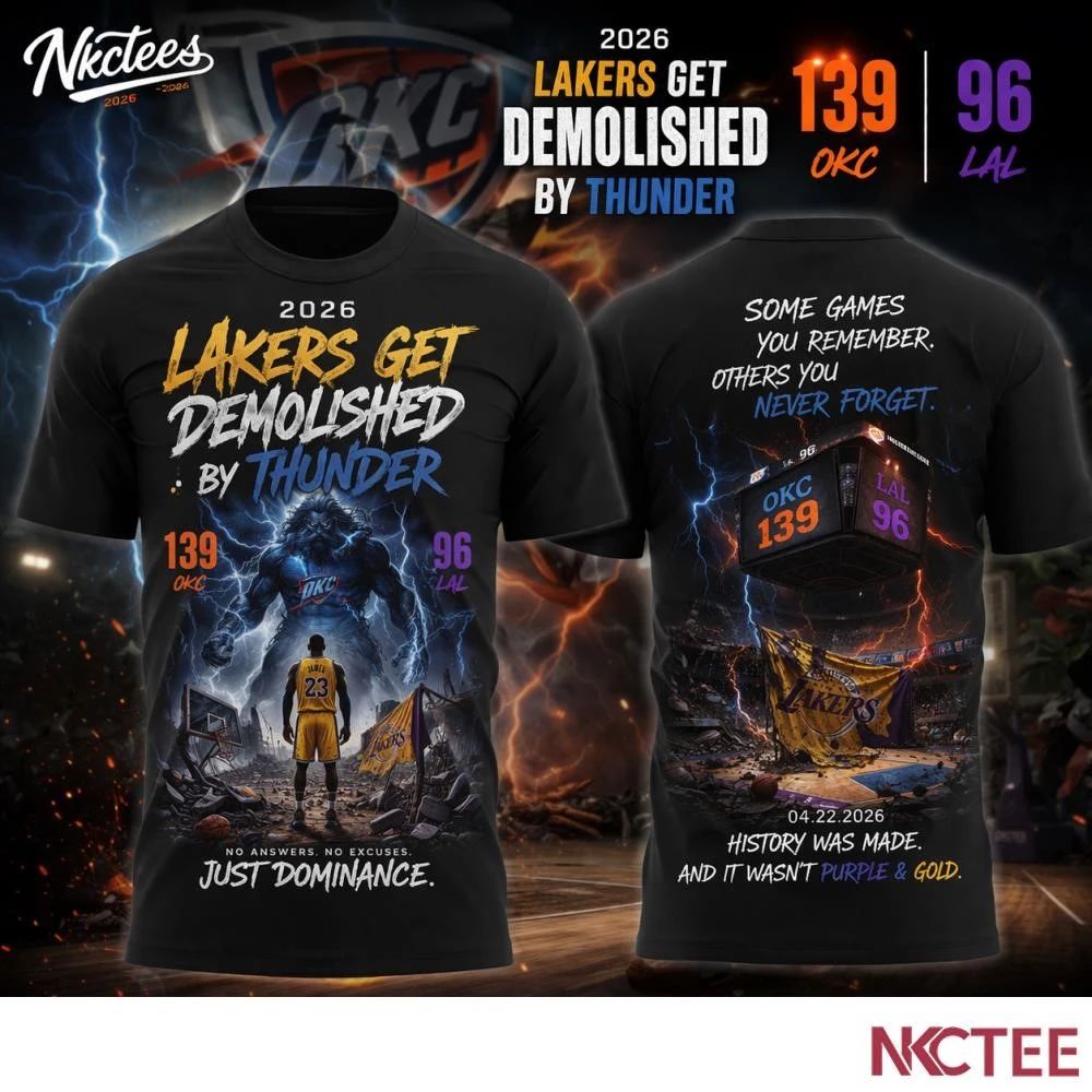 NKCtees OKC Thunder Crush Lakers 2026 Score 139-96 Premium Graphic Shirt Unisex T-shirt, Sweatshirt, Hoodie, Long Sleeve Tee - T-Shirt, Sweatshirt, Hoodie
