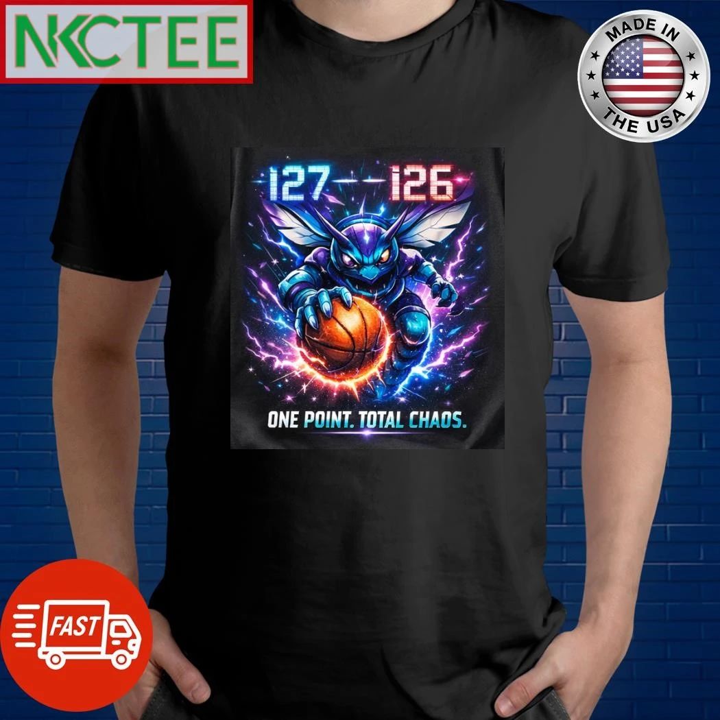 Charlotte Hornets win 127-126 Miami Heat one point total chaos shirt Unisex T-shirt, Sweatshirt, Hoodie, Long Sleeve Tee - T-Shirt, Sweatshirt, Hoodie